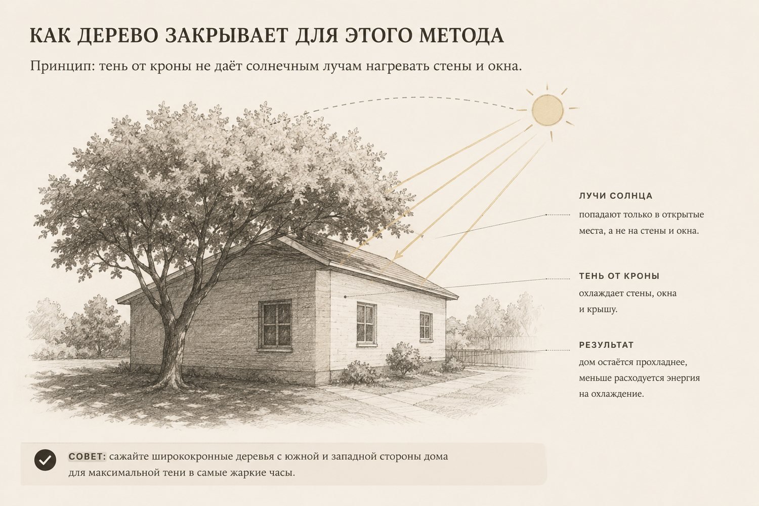 How a tree shades a house
